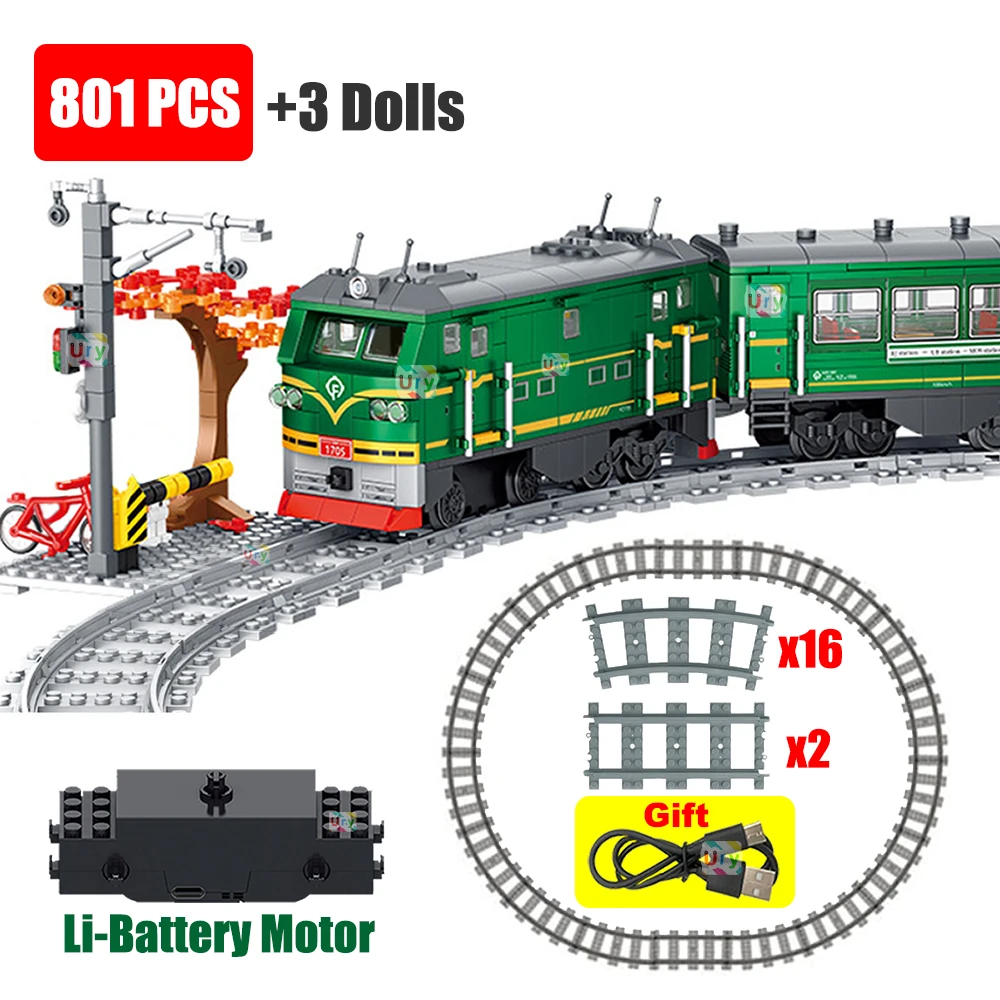 Kids Toys Lego - Techniczny Retro Zielony Pociąg Parowy Samochód