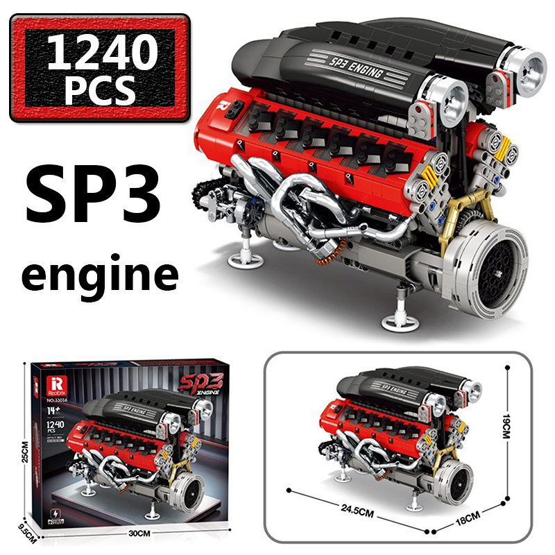 Kids Toys Idea - 1240 elementów Zestaw Modelu Silnika SP3