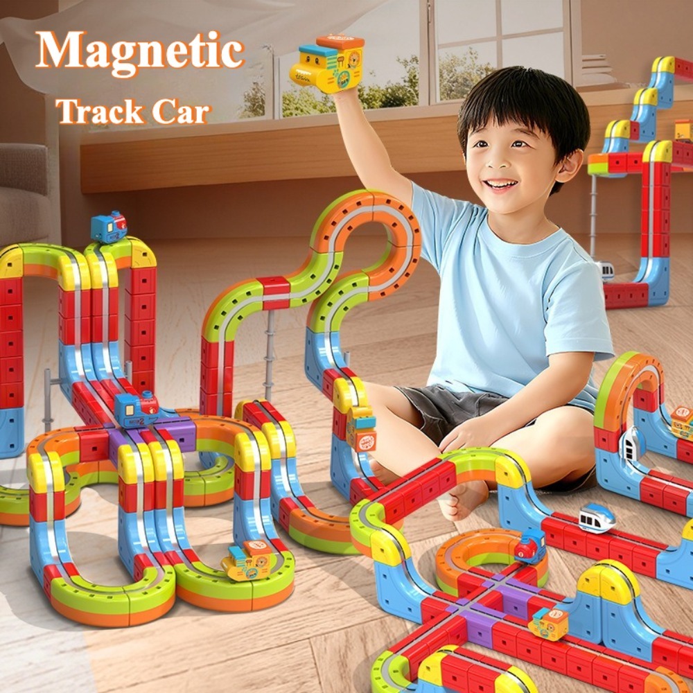 Toy Train Track Set - Zestaw do samodzielnego montażu: Kolejka Fusion