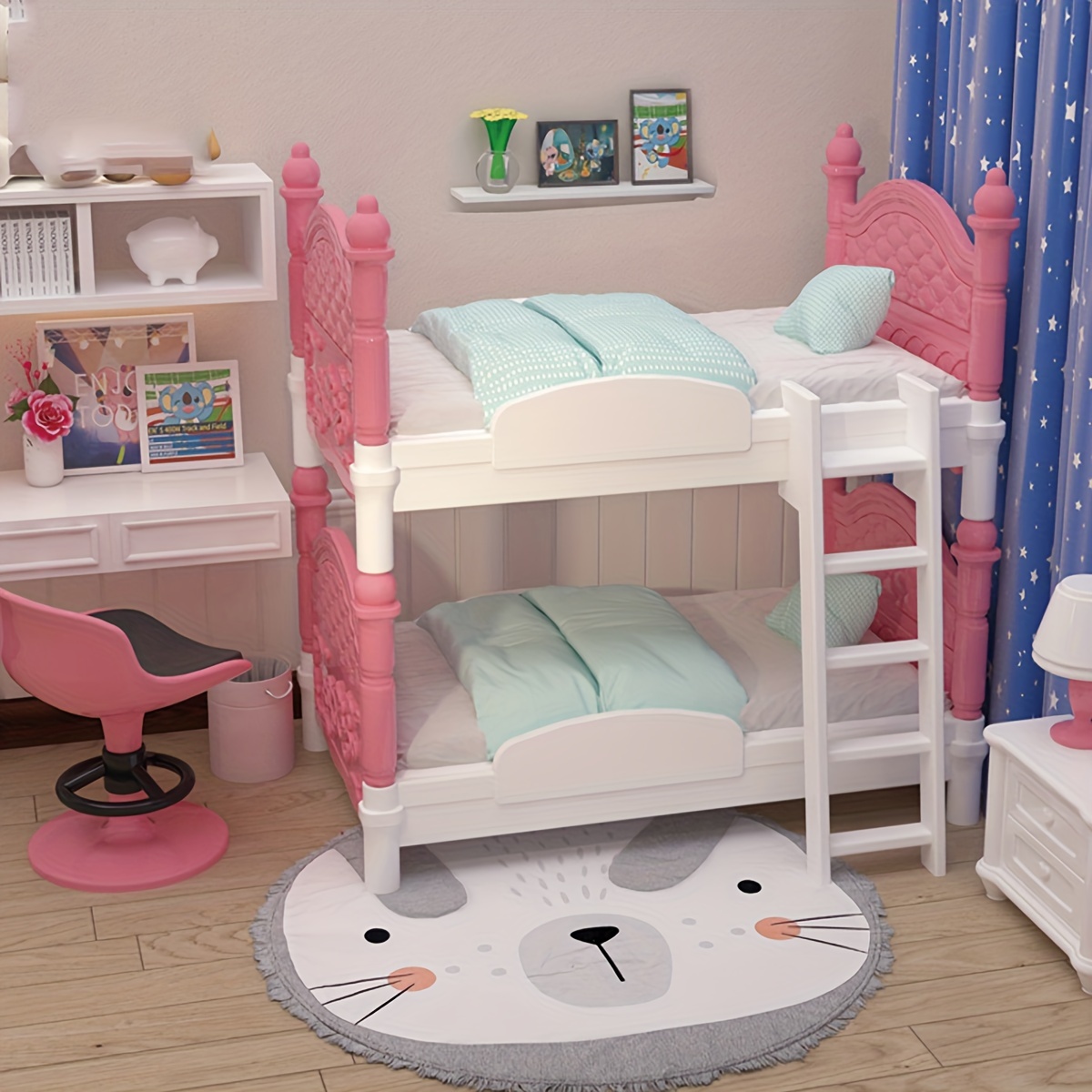 Dollhouse Furniture Set - Miniaturowe łóżko do domku dla lalek,