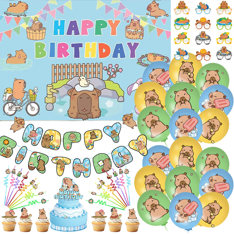 Cartoon Capybara Party Supplie – Banner Kids Toys recenzja i cena