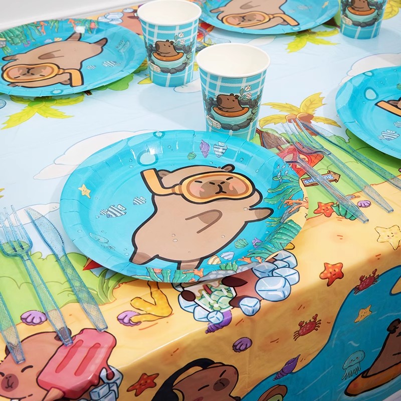 Cartoon Capybara Party Supplie – Banner Kids Toys recenzja i cena